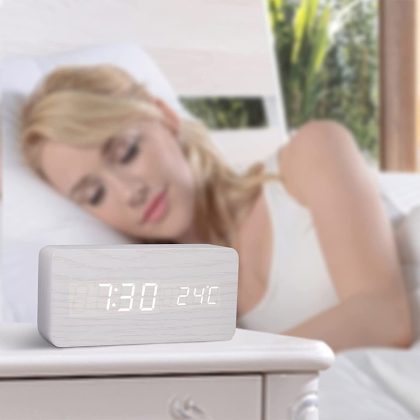 Modern Wooden LED Smart Alarm Clocks